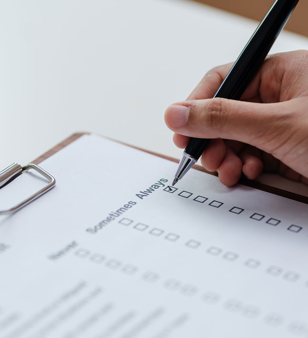 Filling in an attendance allowance form