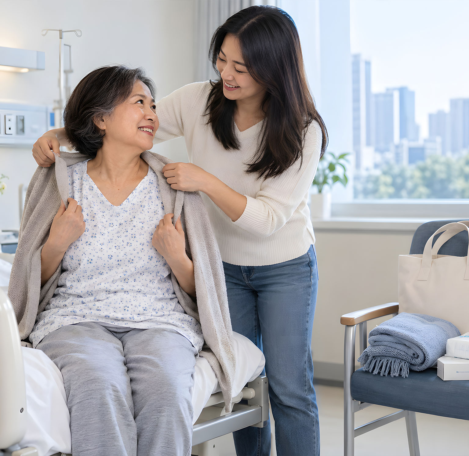Brining parent home after a stay in hospital